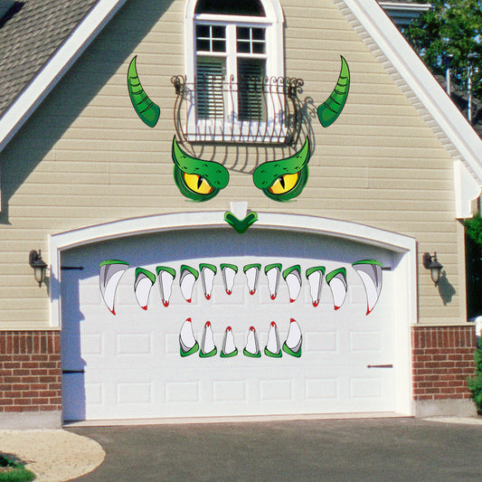 Green Monster Door Sticker Halloween Decoration