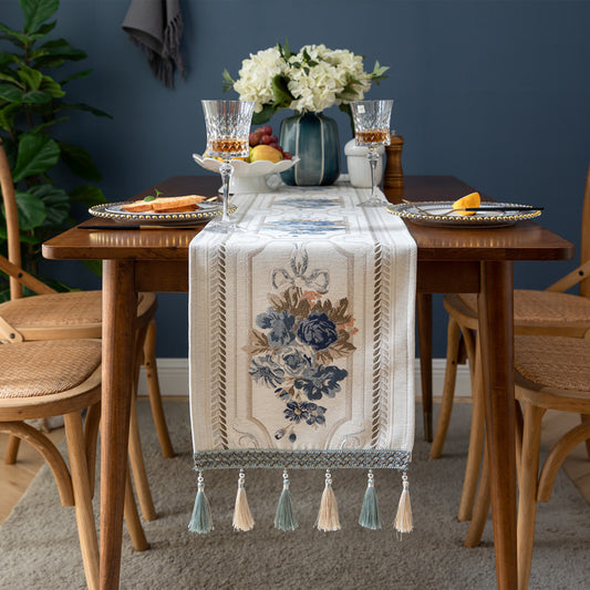 Custom Chenille Tassel Table Runner