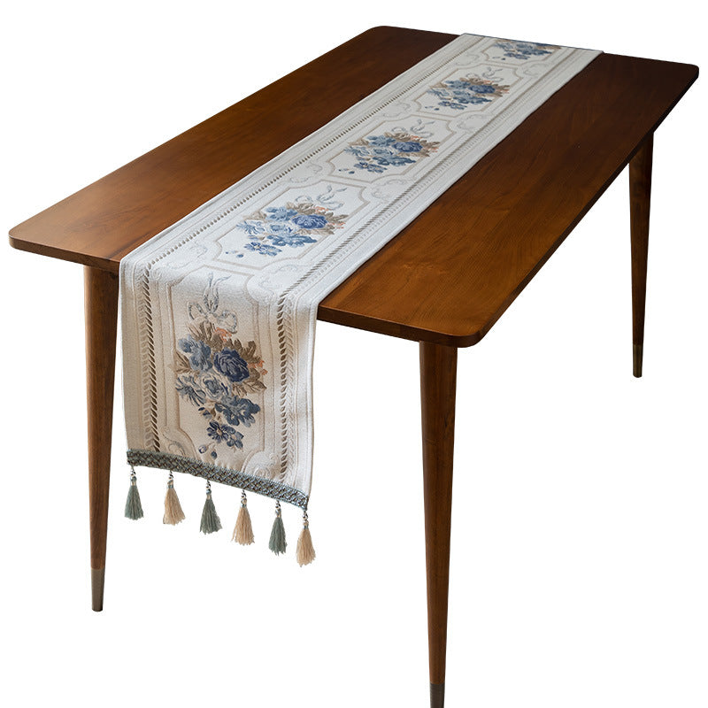 Custom Chenille Tassel Table Runner