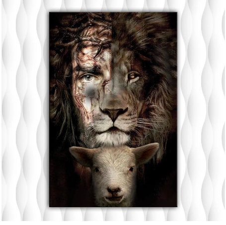 HD Spray Painting Custom Goat Lion-Man Head Frameless Painting