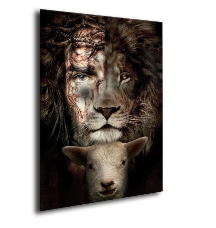 HD Spray Painting Custom Goat Lion-Man Head Frameless Painting