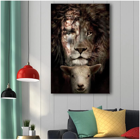 HD Spray Painting Custom Goat Lion-Man Head Frameless Painting