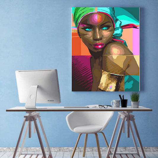 Modern African Woman Abstract Art Oil Painting