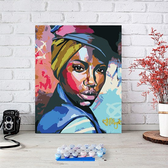 Modern African Woman Abstract Art Oil Painting