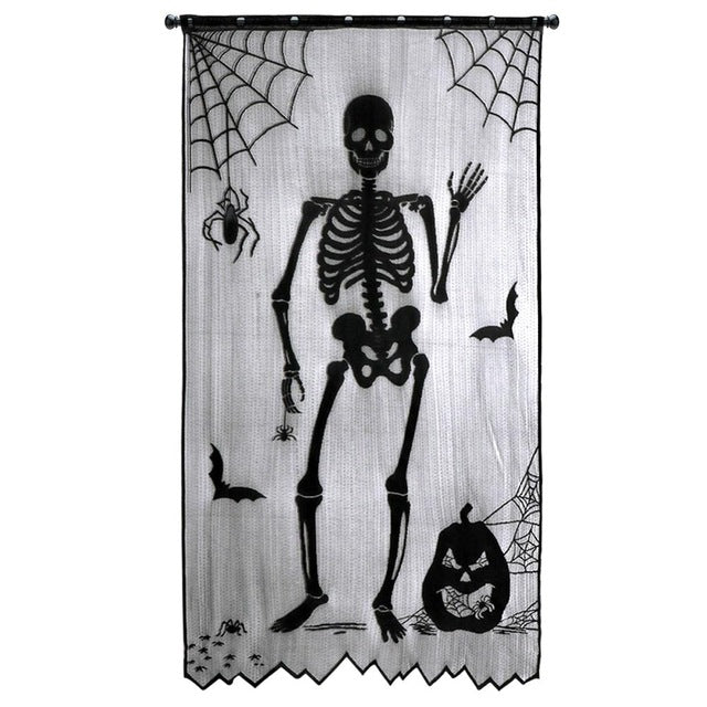 Skull and Pumpkin Pattern Curtain Halloween Decoration