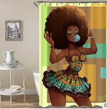 Afro-Haired African Woman Styled Shower Curtain