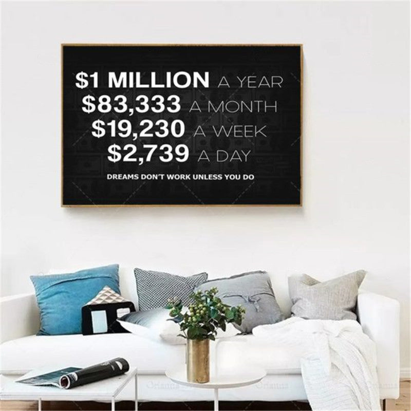 HD Spray Finance Manangement Motivational Painting