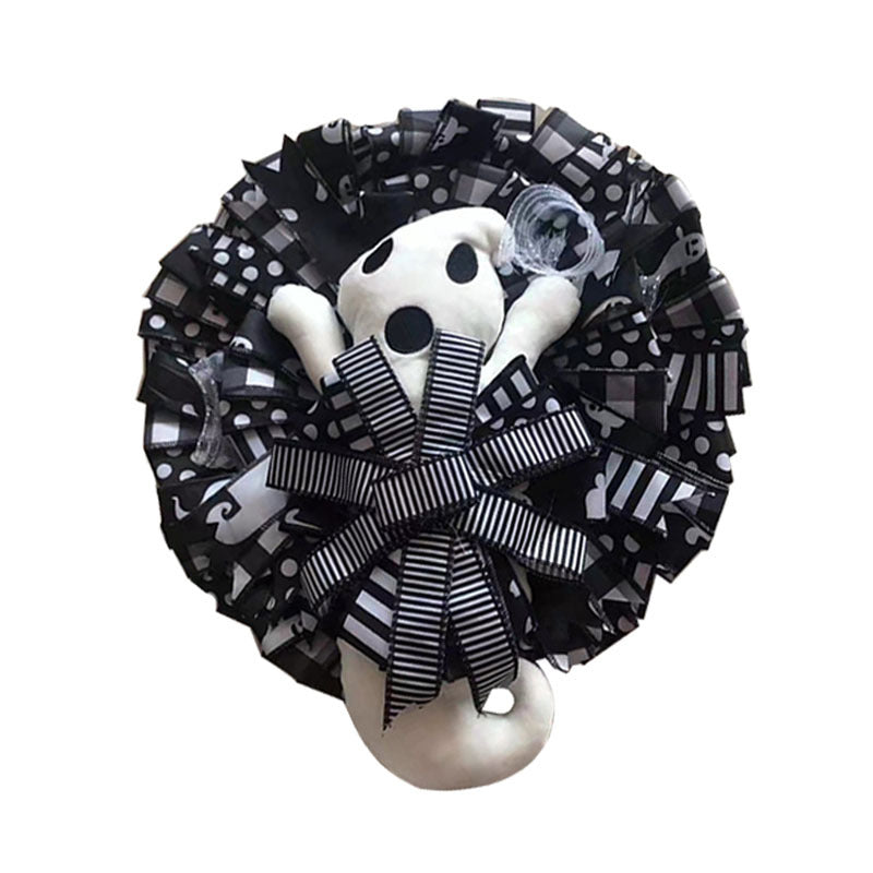 Front Door BOO Farmhouse-Ghost Wreath Halloween Decoration