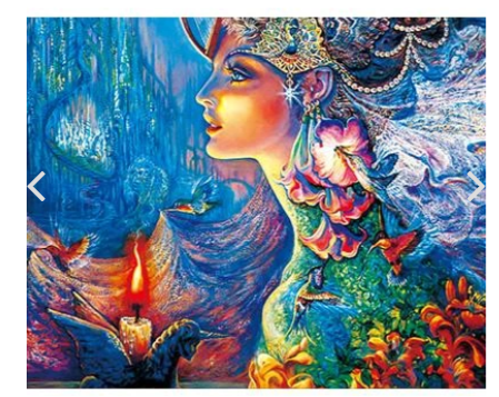 Modern Animated Woman Bedroom Gemstone Painting