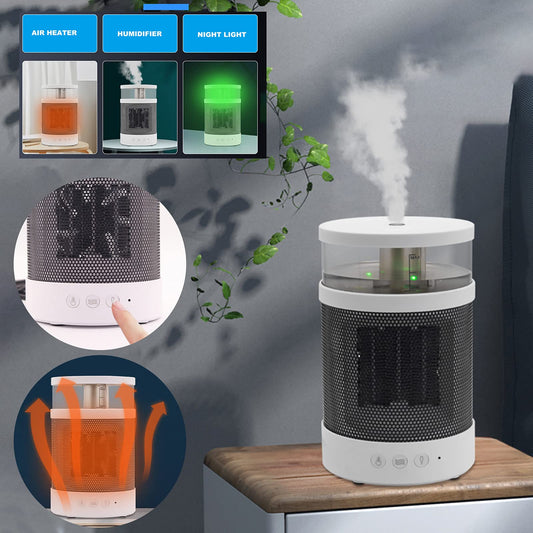 3 In 1 Colorful Night Light Fast Heating Electric Warmer 400ML Air Humidifier