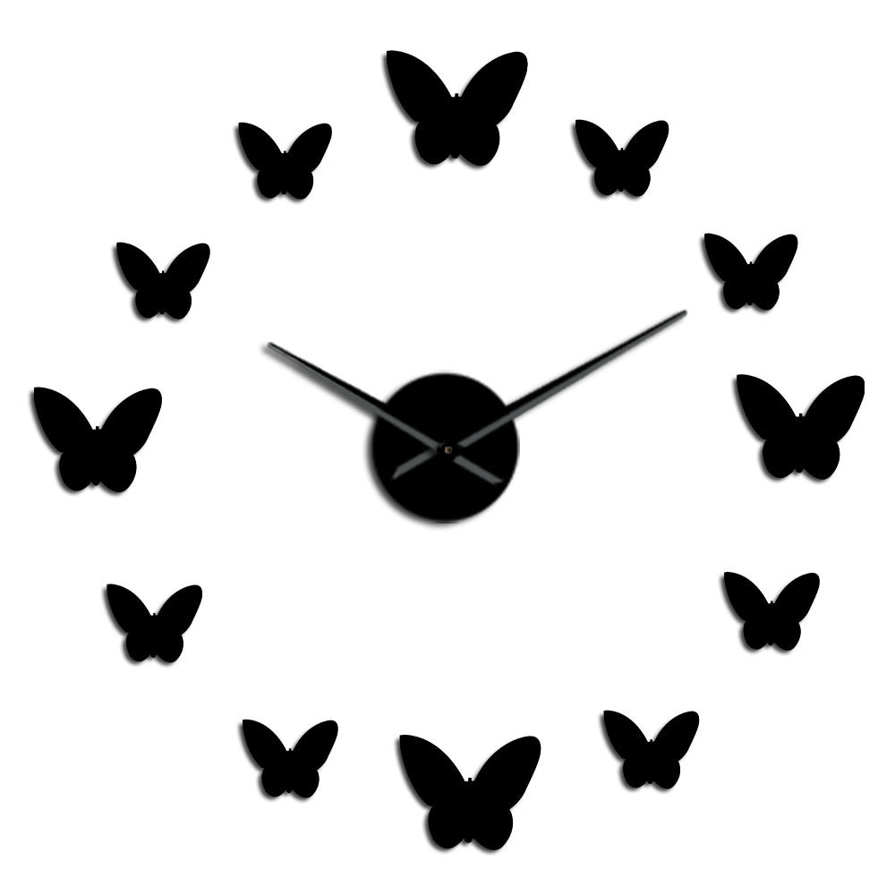 3D Mirror Butterfly Wall Clock  Home Decor