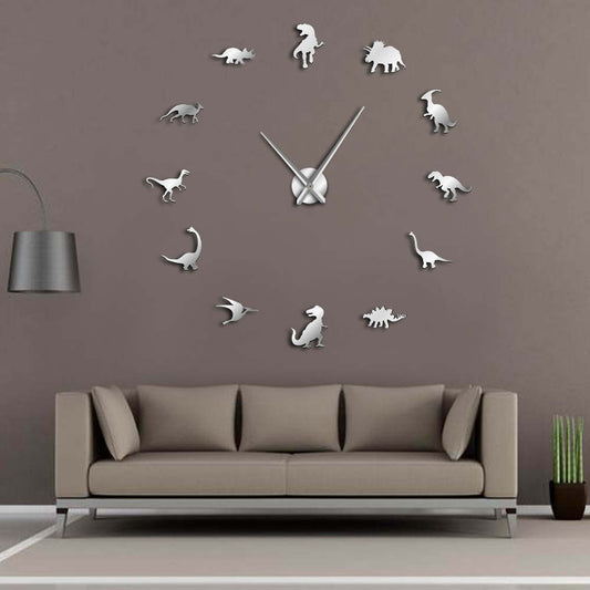 Frameless Dinosaur Living Room Wall Clock