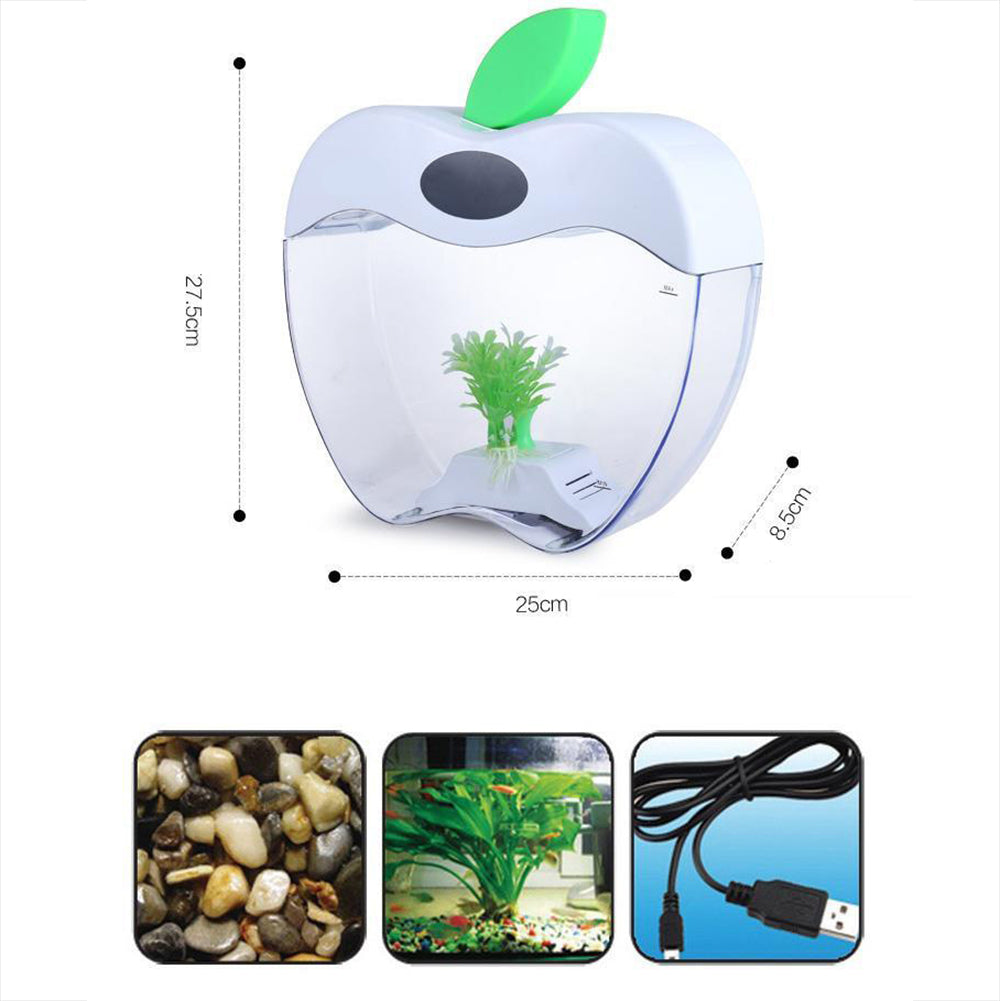 Smart USB Apple-Shaped Desktop Mini Fish Tank