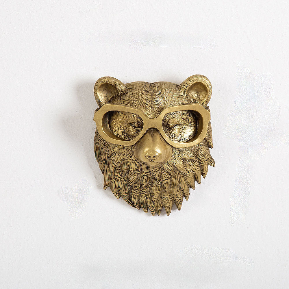 Antique Bronze Animal Head Wall Ornament
