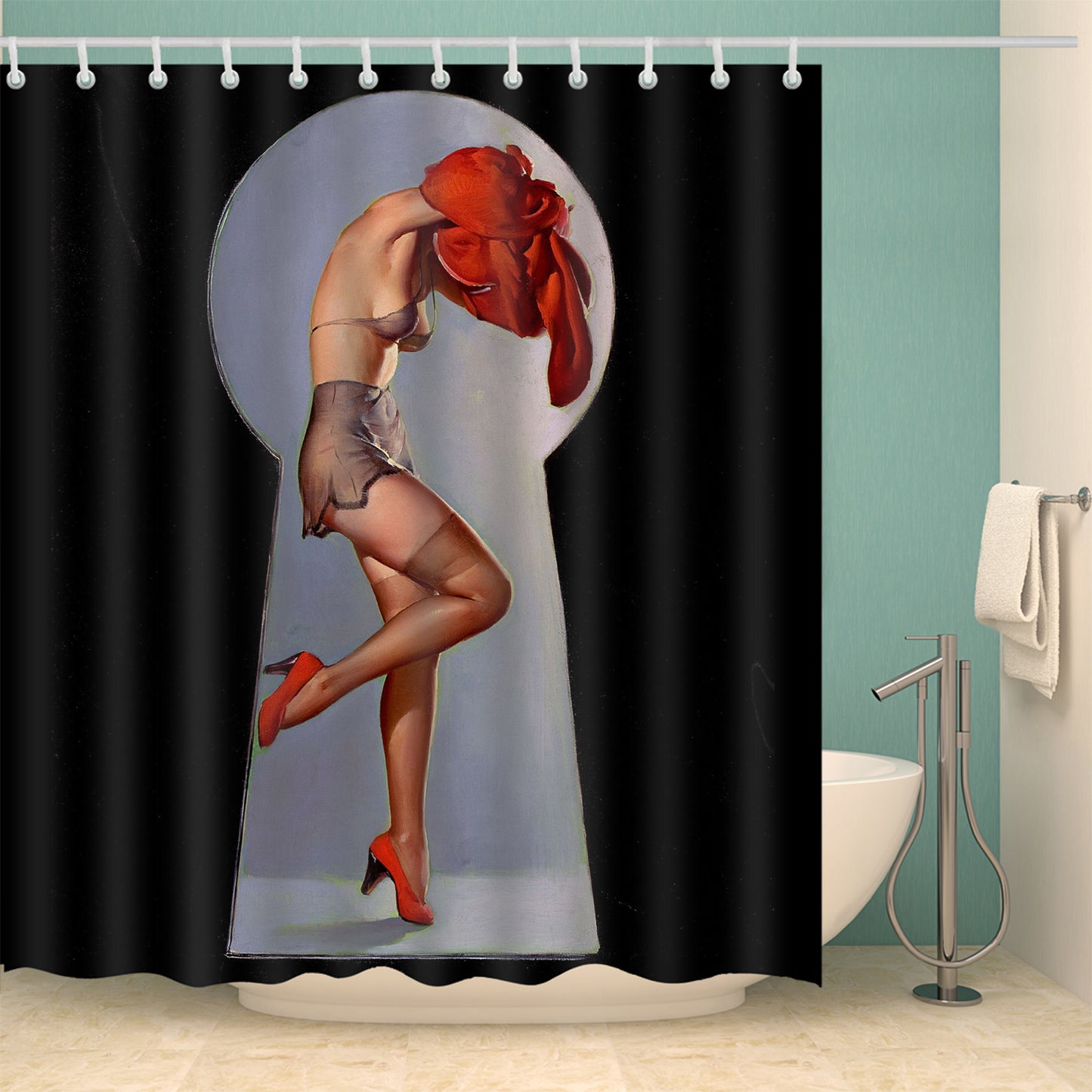 Animated Polyester Shower Curtain