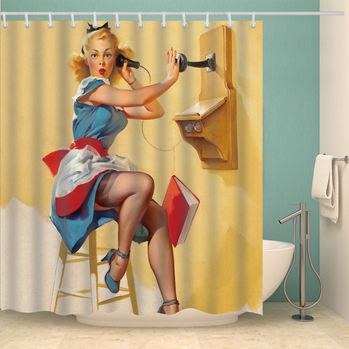 Animated Polyester Shower Curtain