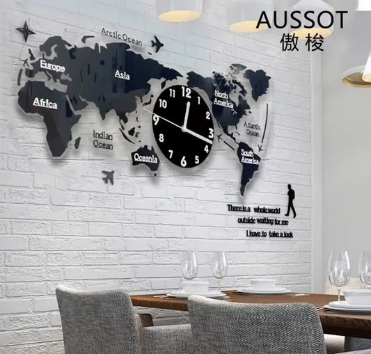 Luminous Decorartive World Map Wall Clock
