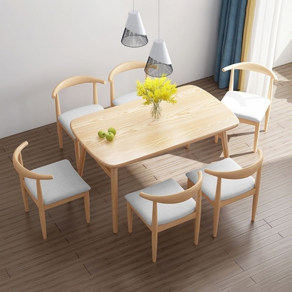 Modern Rectangular Dining Table And Chair Combination For 4 people or 6 people