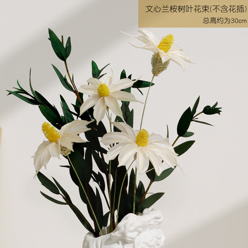 Retro David Desktop Flower Arrangement Dried Plaster Statue Sculpture