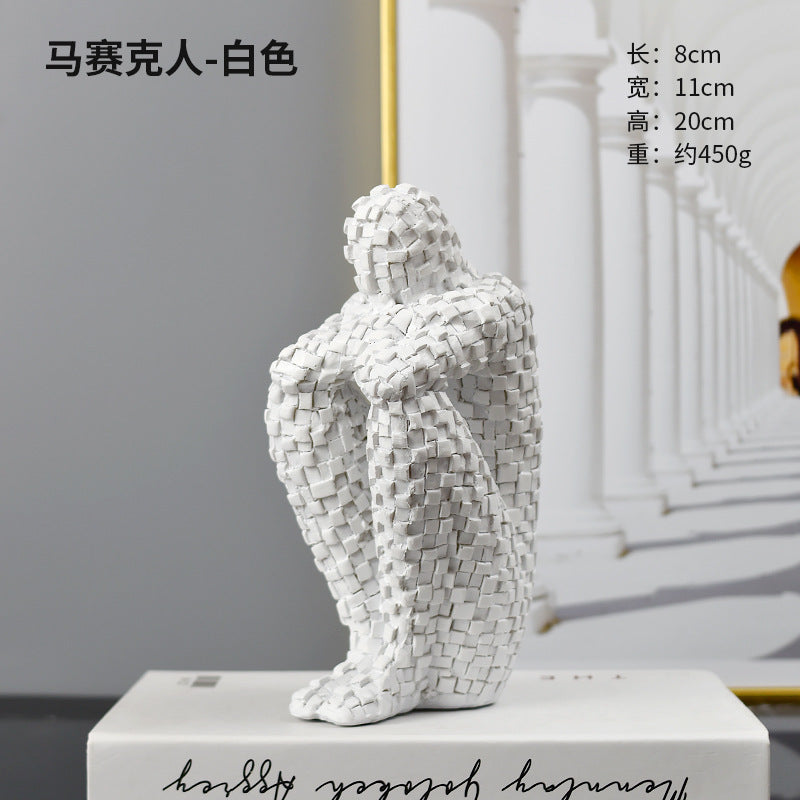 Chinese Mosaic Character Model Handicraft Decoration Living Room Sculpture