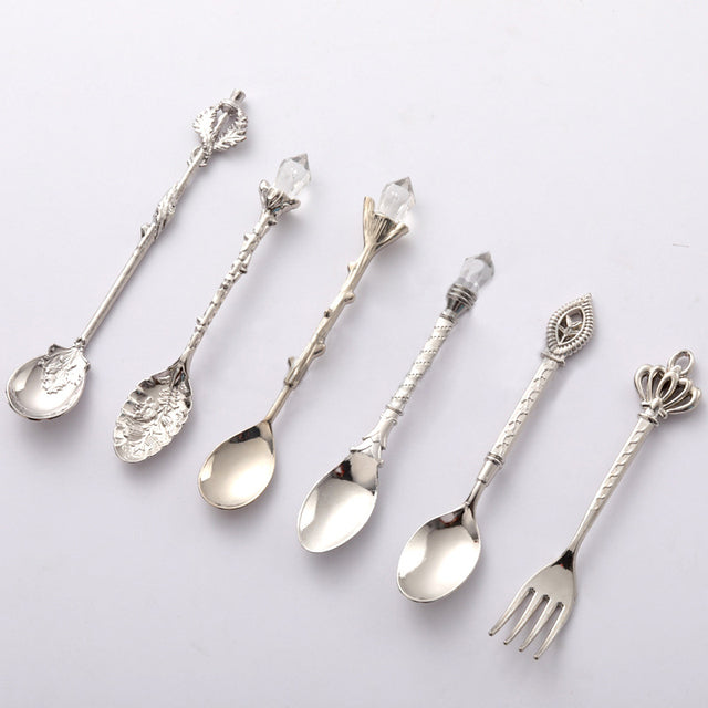 European 6 Piece Set Fruit Fork Retro Decoration Cutlery