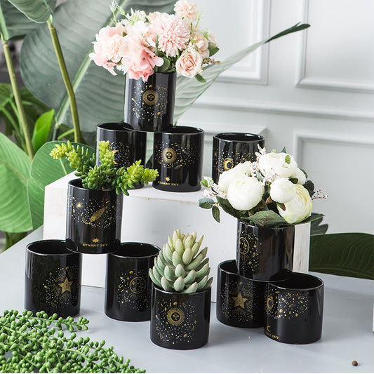 Ceramic Indoor Balcony Potted Plant Small Flower Pot