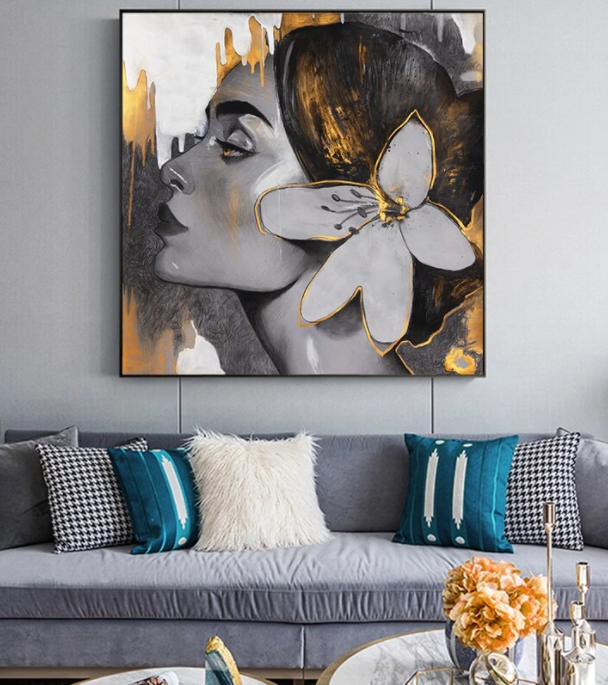 Animated Woman Living Room Decoration Painting
