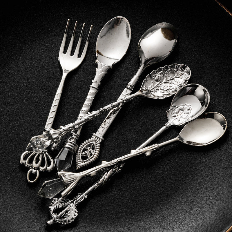 European 6 Piece Set Fruit Fork Retro Decoration Cutlery