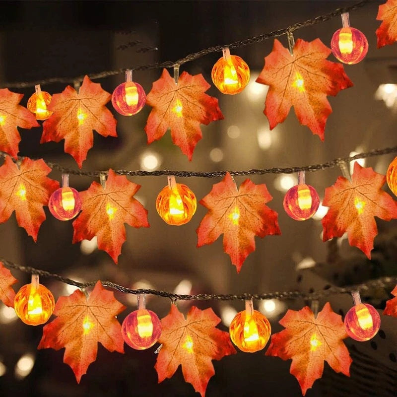 Pumpkin Maple Leaf Light Halloween Decoration