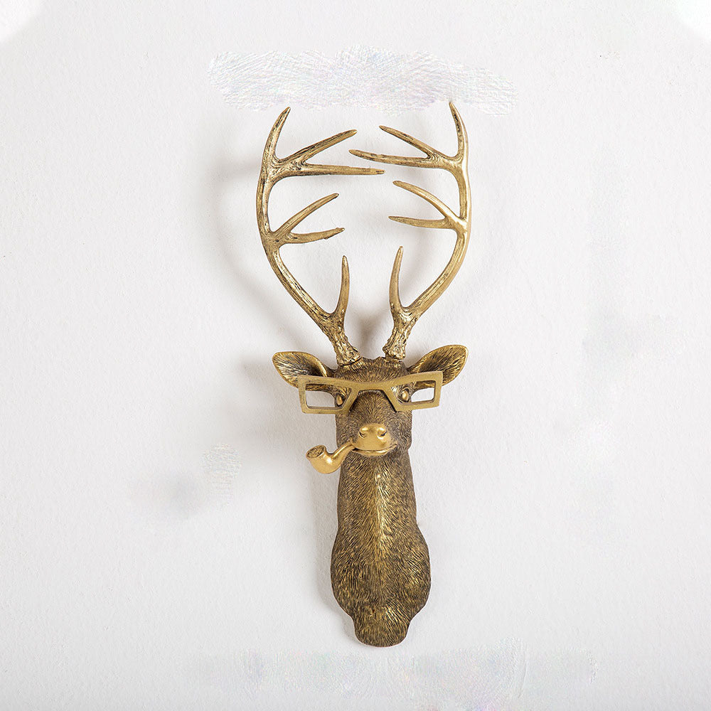 Antique Bronze Animal Head Wall Ornament